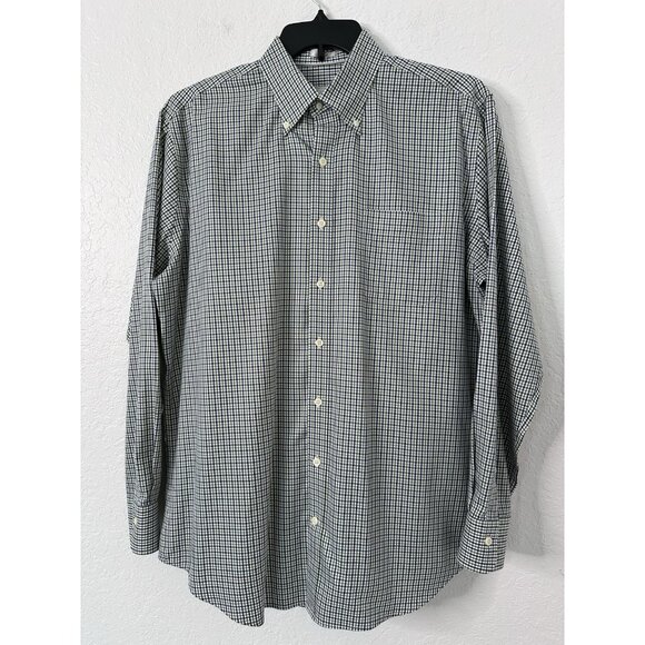 Peter Millar Gingham 100% Cotton Handluxe Easycare Button Down Men's Shirt L - Picture 1 of 6